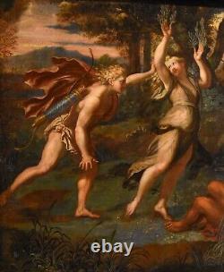 Grande peinture antique Apollo Fangs Huile sur toile XVIIe siècle Vieux Maître