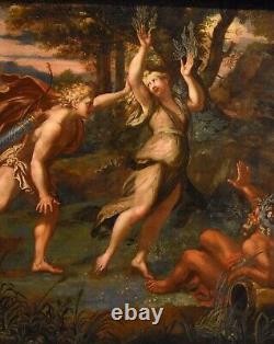 Grande peinture antique Apollo Fangs Huile sur toile XVIIe siècle Vieux Maître