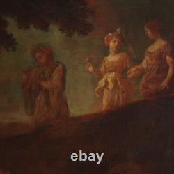 Grande peinture mythologique du 17ème siècle, œuvre d'art ancienne à l'huile sur toile représentant Zeus.