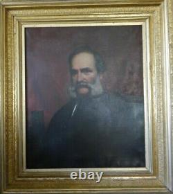 Huile Antique Sur Toile Peinture Portrait D'un Gentlemanmuseum Qualité1840-1880