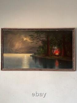 Lorenz E Griffith Antique Plein Air Landscape Oil Painting Old Impressionist 40s