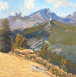 Magnifique peinture originale de paysage occidental du Colorado, des montagnes Rocheuses.
