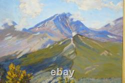 Magnifique peinture originale de paysage occidental du Colorado, des montagnes Rocheuses.