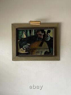 'Norman Kirk, musicien antique moderne, homme peint à l'huile, vieux cubisme abstrait de style vintage'