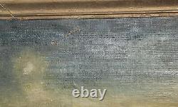 Peinture À L'huile Antique Signée Paysage Marin