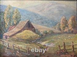 Peinture À L'huile De Paysage Impressionniste Ancienne De Californie, Dinsmore 1937