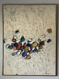 Peinture à l'huile abstraite ancienne et rare de Paul Rand, antiquité du milieu du siècle dernier, vintage 1967