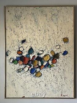 Peinture à l'huile abstraite ancienne et rare de Paul Rand, antiquité du milieu du siècle dernier, vintage 1967