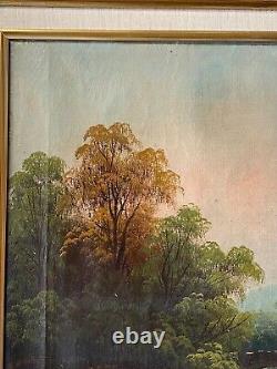 Peinture à l'huile antique de la rivière Hudson J Rufsell John Russell No 1