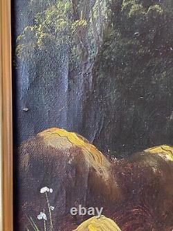 Peinture à l'huile antique de la rivière Hudson J Rufsell John Russell No 1