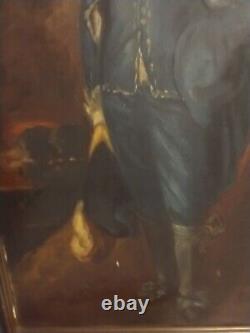 Peinture à l'huile antique sur toile 30 x 43 original Peint à la main Gainsborough Blue Boy