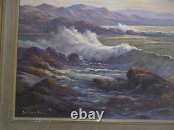 Peinture à l'huile de John Anthony Connor Grand coucher de soleil sur la mer antique de Laguna Beach côtier