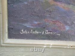 Peinture à l'huile de John Anthony Connor Grand coucher de soleil sur la mer antique de Laguna Beach côtier