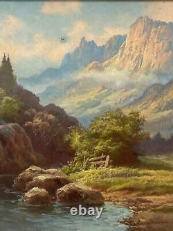 Peinture à l'huile de paysage ancien de la Californie, de l'ère Plein Air, Gutknecht années 50.