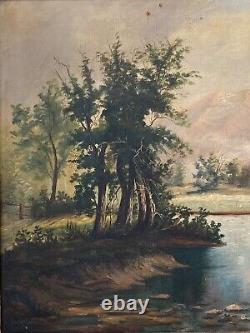 Peinture à l'huile de paysage en plein air du Colorado du 19ème siècle, rare et antique, de Vitella Crose