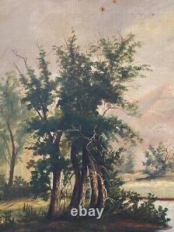 Peinture à l'huile de paysage en plein air du Colorado du 19ème siècle, rare et antique, de Vitella Crose