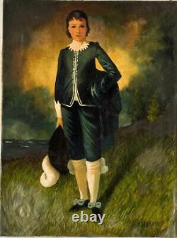 Peinture à l'huile de portrait antique célèbre de Klebanski, le vieux garçon bleu de Thomas Gainsborough