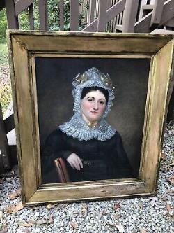 Peinture à l'huile de portrait de femmes européennes du XIXe siècle très grande de style ancien