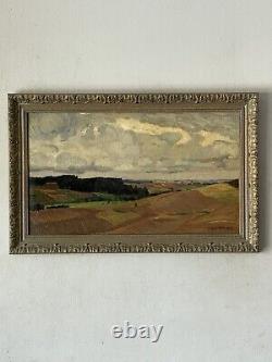 Peinture à l'huile impressionniste allemande ancienne du paysage de Robert Weise, 1909.