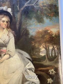 Peinture ancienne Portrait du 18ème au 19ème siècle Grande vieille maître jolie femme