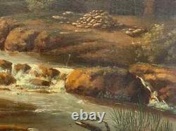 Peinture antique, huile sur toile, européenne, Severn, signée, datée de 1878, 19ème siècle