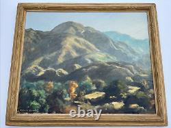 Peinture impressionniste américaine ancienne répertoriée Paysage Californien précoce de grande taille