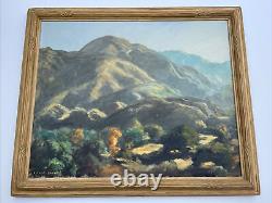 Peinture impressionniste américaine ancienne répertoriée Paysage Californien précoce de grande taille