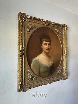 Portrait de femme ancienne du XIXe siècle de Matthew Henry Wilson Peinture à l'huile Réalisme ancien 1886