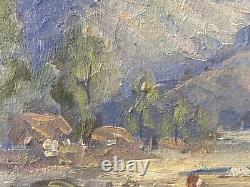 RARE Belle Antiquité Ancien Paysage de Plein Air de Californie Peinture à l'huile AHLGREN