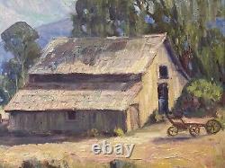 RARE Belle Antiquité Ancien Paysage de Plein Air de Californie Peinture à l'huile AHLGREN