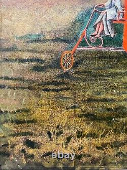 REMEDIOS VARO, Ancienne peinture à l'huile sur toile, Signée, en bon état, non encadrée