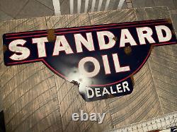 Style Antique Barn Find Look Standard Oil Dealer Signe De Service De Vente Grande Taille