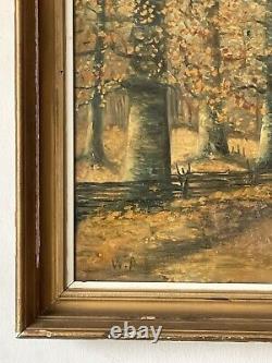 William Edyen Jr Antique Indiana Plein Air Landscape Oil Painting Old Fall 1940s